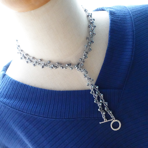 眩い輝き！とっても軽い17,61g！天然石テラヘルツ/ラリエット/ロング