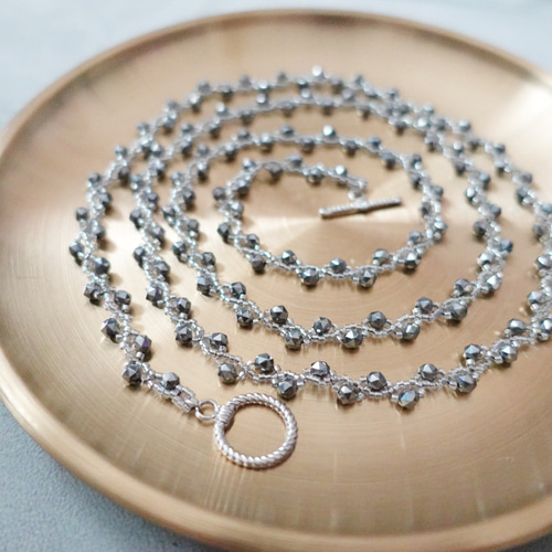 眩い輝き！とっても軽い17,61g！天然石テラヘルツ/ラリエット/ロング