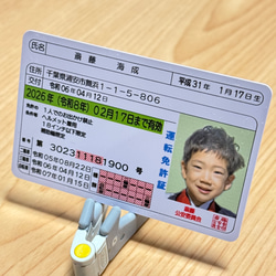リアルすぎる‼️子ども運転免許証プラスチックカード　選べる１５項目で写真入りオリジナル免許証 13枚目の画像