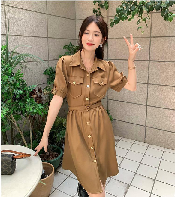 大きいサイズ レディース 秋 冬 ワンピース 前ボタン 新品 長袖 春  