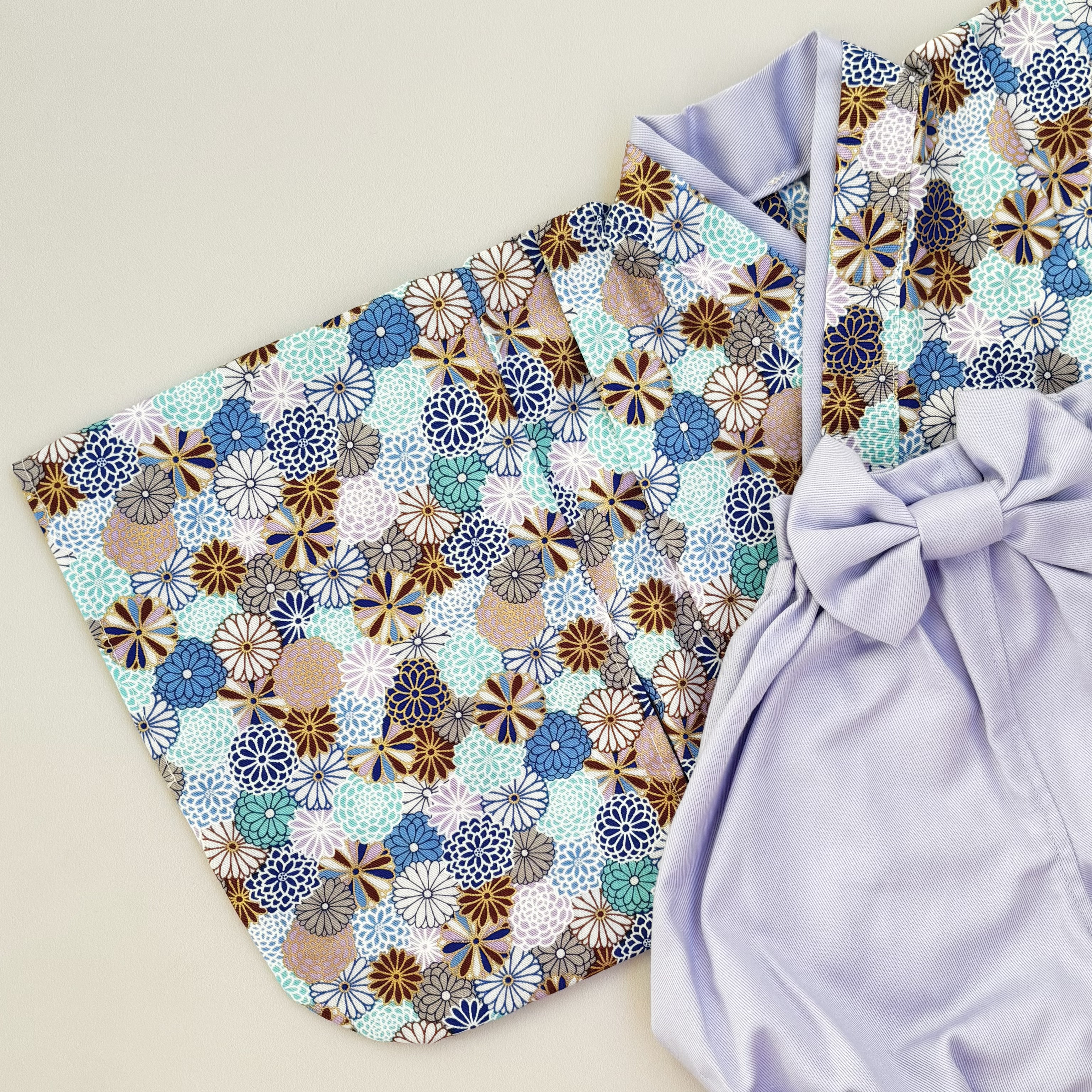 ベビー袴　男の子袴　女の子袴　和柄　花柄　青　水色