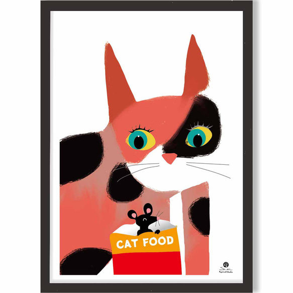 ネコびっくり 猫 お気に入り8000件突破 イラスト ポスター A4〜A1