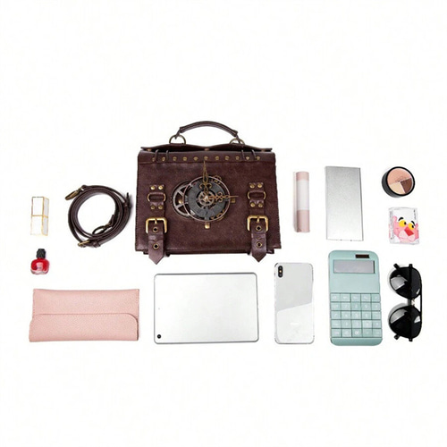 スチームパンクの女性のメッセンジャーバッグレトロパンクスタイル時計