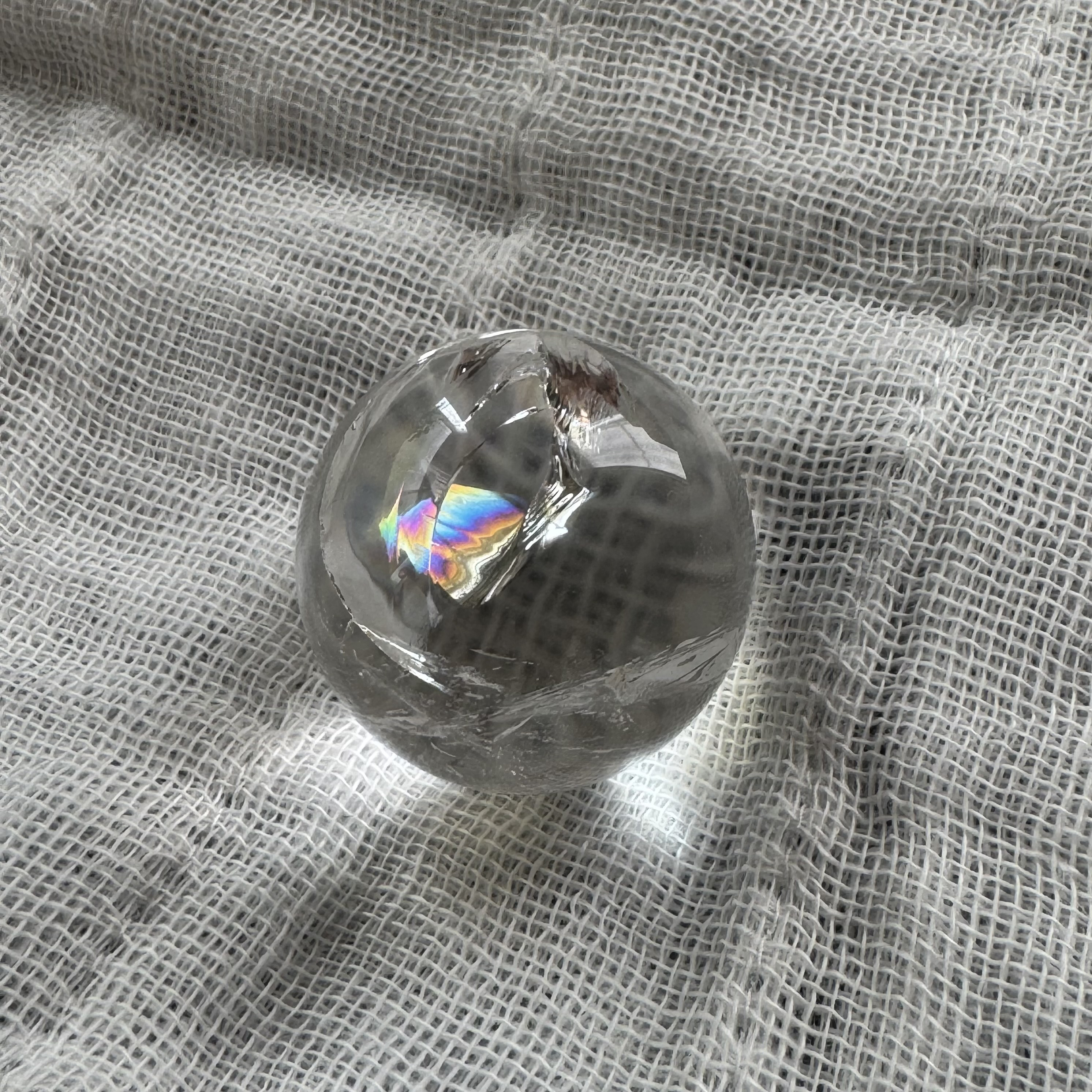 レインボー水晶①丸玉35mm