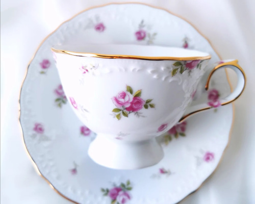 パラゴン ブルー 紫陽花 ピンク カップ アンティーク パラゴン ブライダルローズ ピンク ばら 花柄 コーヒーカップ ソーサー