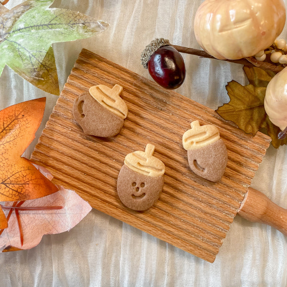 秋】〈3点セット〉どんぐり クッキー型/ドングリ/栗/さつまいも/きのこ  