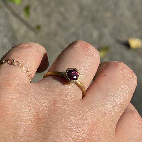 「Silver925」　ロードライトガーネット　ラウンドファセットカット　リング ロードライトガーネット リング / Rhodolite Garnet Ring