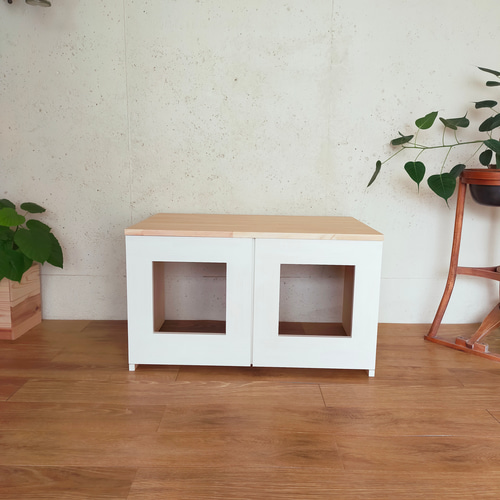 デュオトイレ 2つしまえる 猫トイレカバー ハウス・小屋 仔猫 デュオトイレ 2つしまえる 猫トイレカバー ハウス・小屋 仔猫