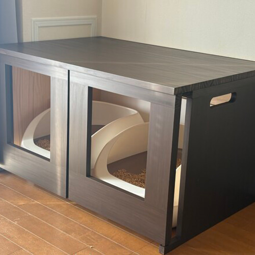 デュオトイレ 2つしまえる 猫トイレカバー ハウス・小屋 仔猫公団