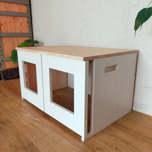 デュオトイレ 2つしまえる 猫トイレカバー ハウス・小屋 仔猫 デュオトイレ 2つしまえる 猫トイレカバー ハウス・小屋 仔猫