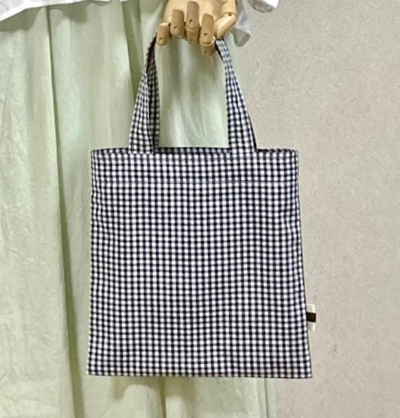 新品 ファミリア familiar ギンガムチェック トートバッグ