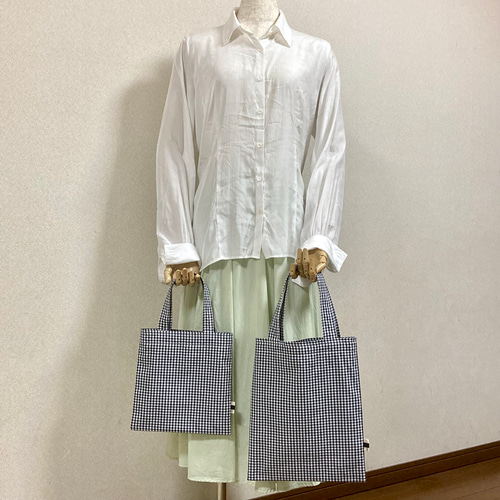 即購入可 ❣️ギンガムチェック トートバッグ Mignonjour トートバッグ FReePLACe/A4サイズ ギンガムチェック