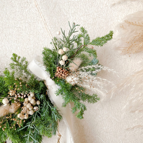 クリスマスガーランド ドライフラワー 横長スワッグ スワッグ