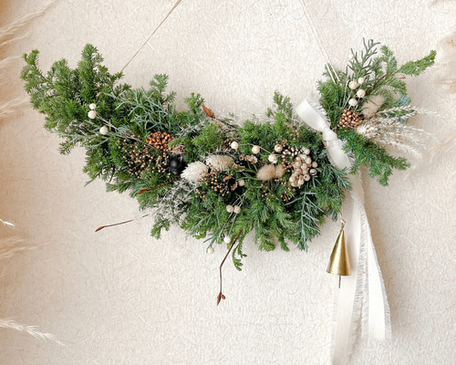 横長ガーランド　リース　スワッグ クリスマスガーランド ドライフラワー 横長スワッグ スワッグ riisi