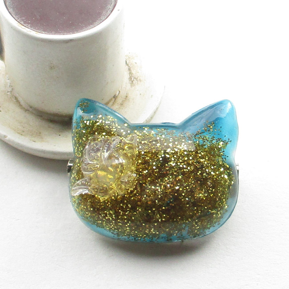 クォーツニャンコの子守唄は、僕の心に響くけれど、それはそれで試されている♪<ぼぼ屋のブローチ>SB1096 4枚目の画像