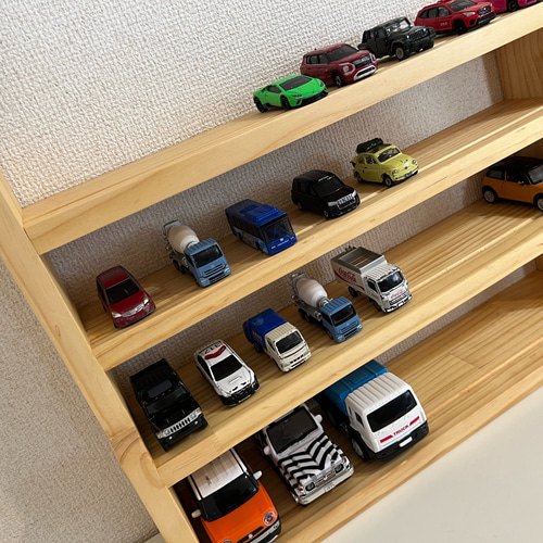 ハンドメイド 木製 トミカ 収納棚 フリーボックス・小物入れ ハンドメイド 木製 トミカ 収納棚 フリーボックス・小物入れ