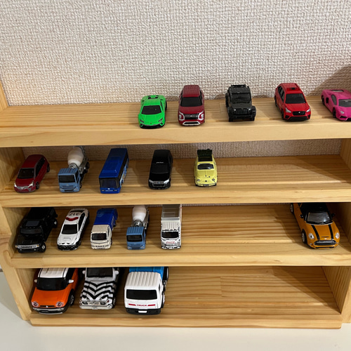 ハンドメイド 木製 トミカ 収納棚 フリーボックス・小物入れ ハンドメイド 木製 トミカ 収納棚 フリーボックス・小物入れ