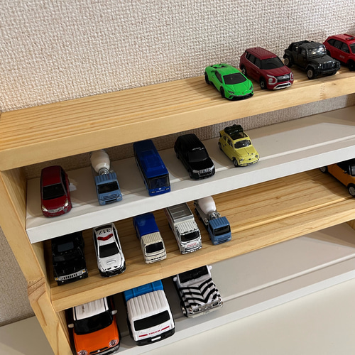 ハンドメイド 木製 トミカ 収納棚 フリーボックス・小物入れ
