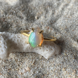 *sv925*蛋白石戒指 水滴形 Welo 埃塞俄比亞蛋白石戒指 第8張的照片