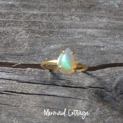 *sv925*蛋白石戒指 水滴形 Welo 埃塞俄比亞蛋白石戒指 第3張的照片