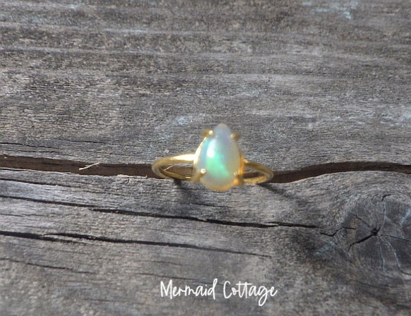 *sv925*蛋白石戒指 水滴形 Welo 埃塞俄比亞蛋白石戒指 第3張的照片