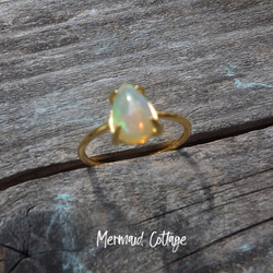 *sv925*蛋白石戒指 水滴形 Welo 埃塞俄比亞蛋白石戒指 第2張的照片