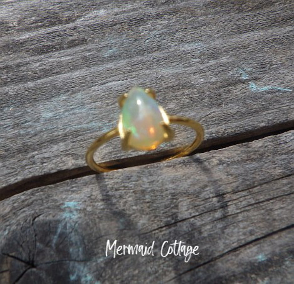 *sv925*蛋白石戒指 水滴形 Welo 埃塞俄比亞蛋白石戒指 第2張的照片