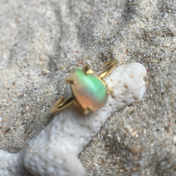 *sv925*蛋白石戒指 水滴形 Welo 埃塞俄比亞蛋白石戒指 第1張的照片