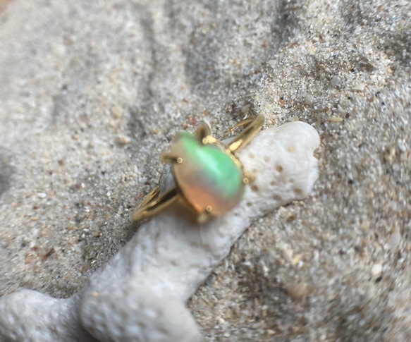 *sv925*蛋白石戒指 水滴形 Welo 埃塞俄比亞蛋白石戒指 第1張的照片