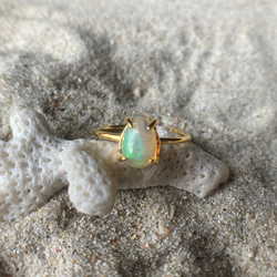 *sv925*蛋白石戒指 水滴形 Welo 埃塞俄比亞蛋白石戒指 第9張的照片