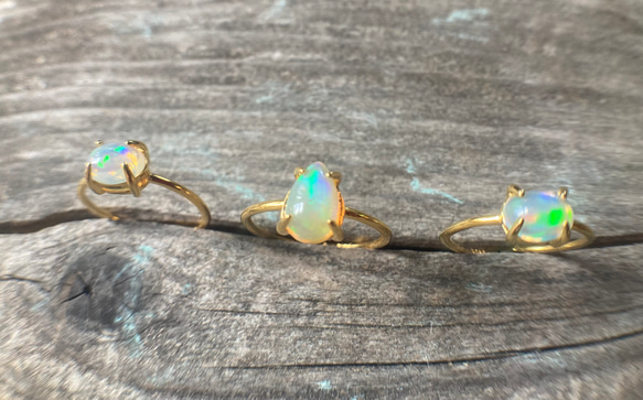 *sv925*蛋白石戒指 水滴形 Welo 埃塞俄比亞蛋白石戒指 第10張的照片