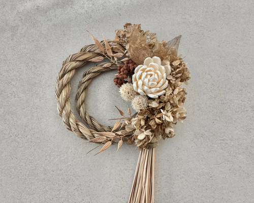 2025年新作 ソラフラワー 幸せを願い ナチュラル しめ縄飾り しめ縄