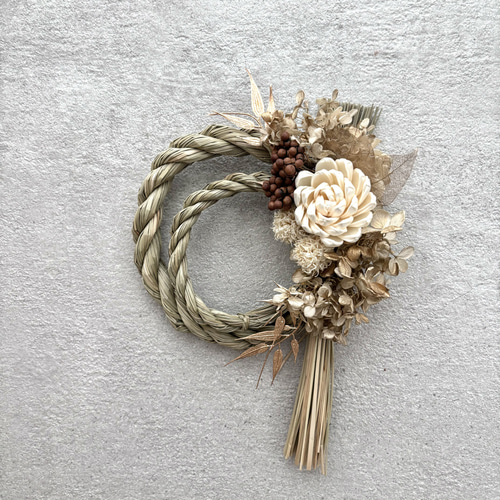 2025年新作 ソラフラワー 幸せを願い ナチュラル しめ縄飾り しめ縄