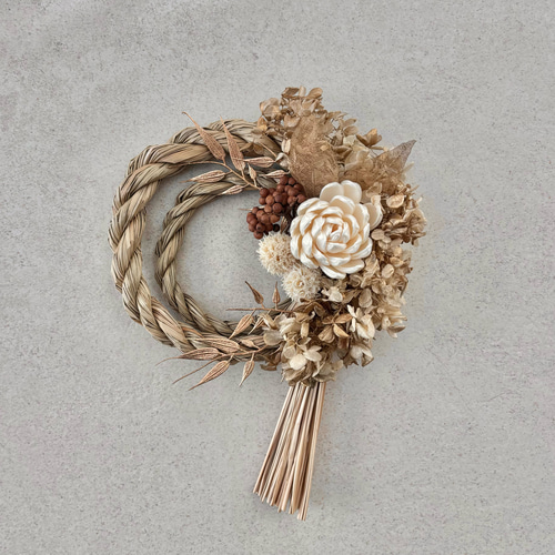 2025年新作 ソラフラワー 幸せを願い ナチュラル しめ縄飾り しめ縄