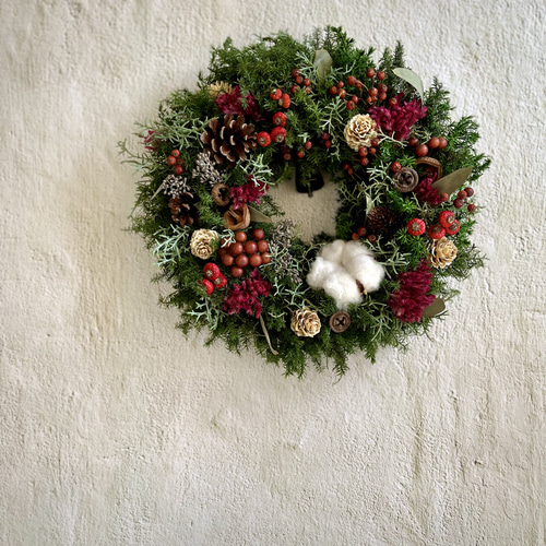 クリスマスリース ナチュラル 大人のクリスマス 大きい リース 草