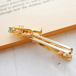 トランペットと選べるクリスタルのネクタイピン 4枚目の画像