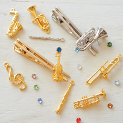 トランペットと選べるクリスタルのネクタイピン 6枚目の画像