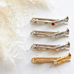 トランペットと選べるクリスタルのネクタイピン 8枚目の画像