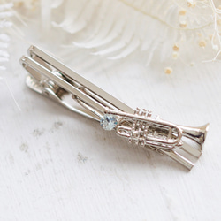 トランペットと選べるクリスタルのネクタイピン 10枚目の画像
