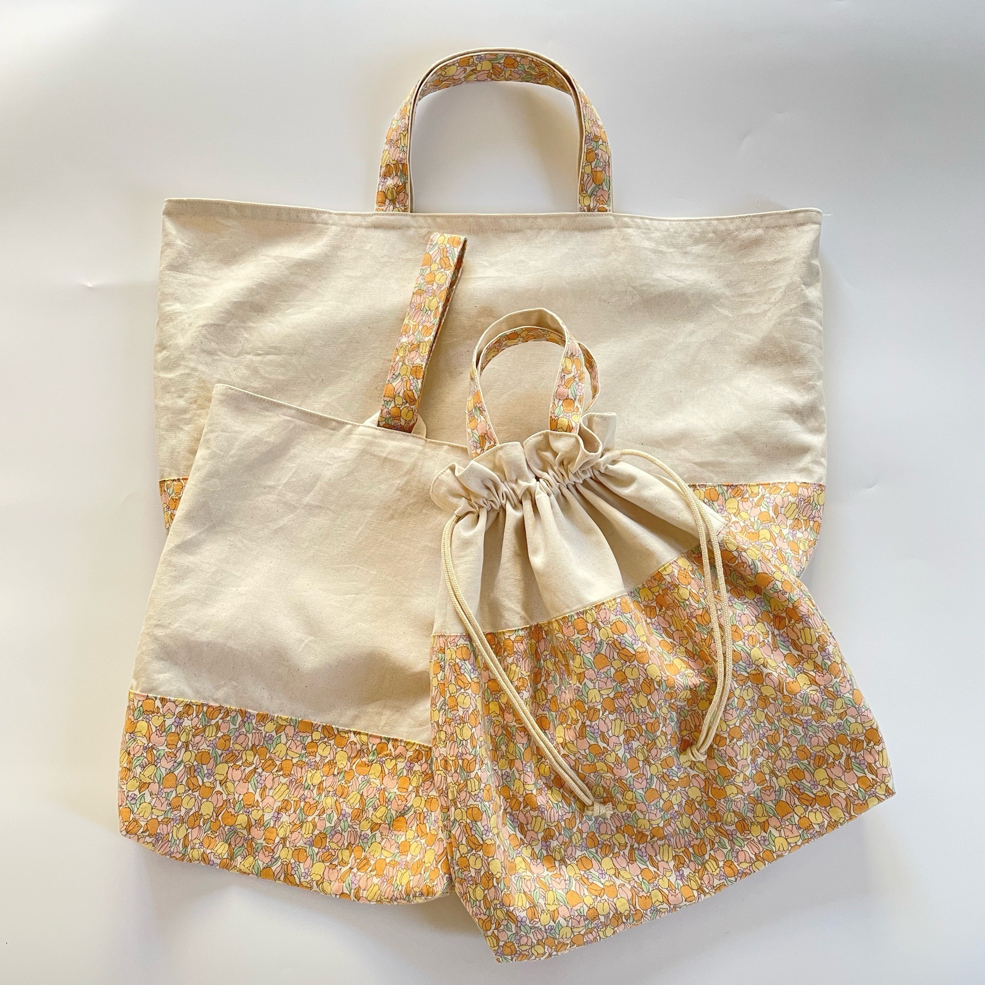 小さなチューリップの入園入学3点セット　レッスンバック　お着替え袋　シューズ袋