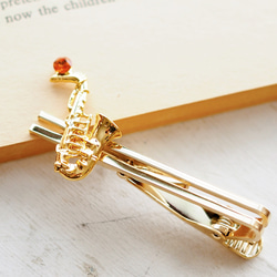 サックスと選べるクリスタルのネクタイピン 4枚目の画像