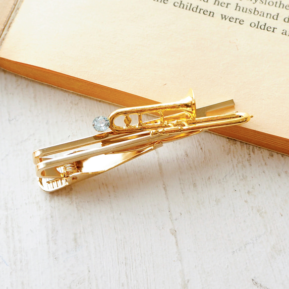 トロンボーンと選べるクリスタルのネクタイピン 6枚目の画像