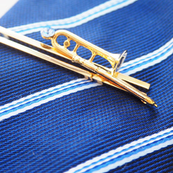 トロンボーンと選べるクリスタルのネクタイピン 3枚目の画像