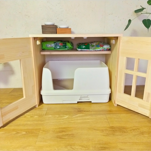 やーさん専用ページ　ストッカー付き　デオトイレ快適ワイド専用　猫トイレカバー デオトイレ 快適ワイド専用トイレカバー ストッカー付き - 仔猫