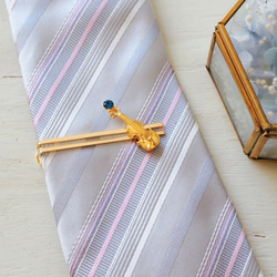 バイオリンと選べるクリスタルのネクタイピン 4枚目の画像