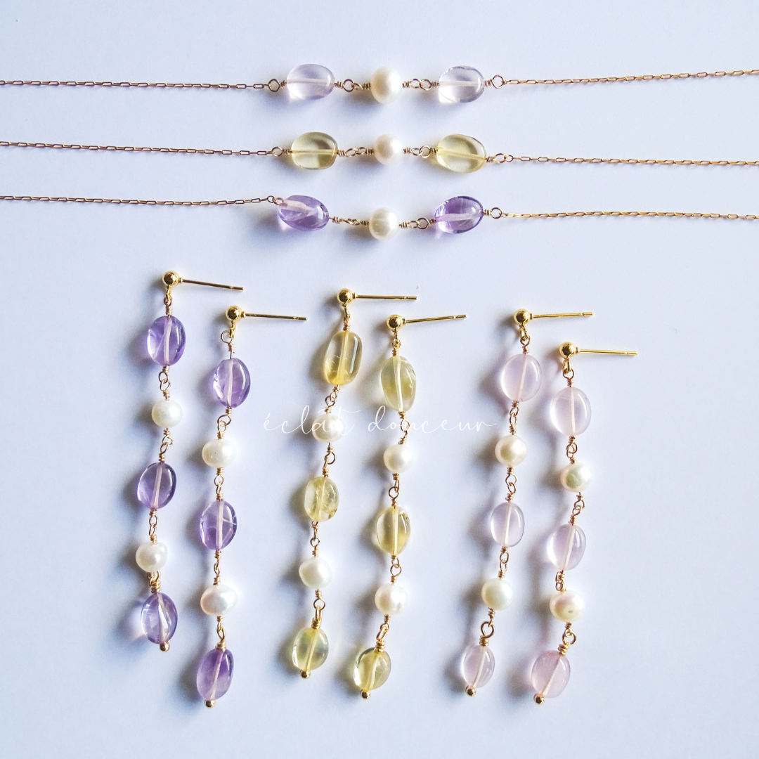 【サージカルステンレス】drop candy set /ピアス・イヤリング ネックレス セット 4,620円