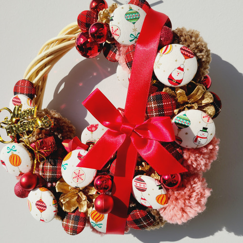 クリスマスリース 毛糸とリボン装飾 Workshop video] Making a Christmas wreath with yarn ♡🐻🧶 - YouTube