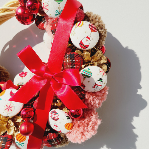 クリスマスリース 毛糸とリボン装飾 Workshop video] Making a Christmas wreath with yarn ♡🐻🧶 - YouTube