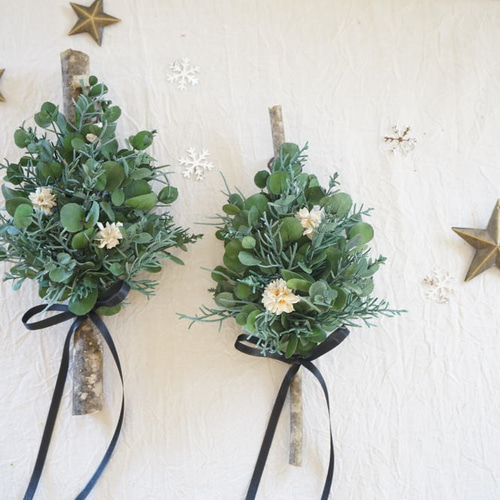 creema限定 超早割クリスマス 壁掛けクリスマスツリー ～ユーカリ