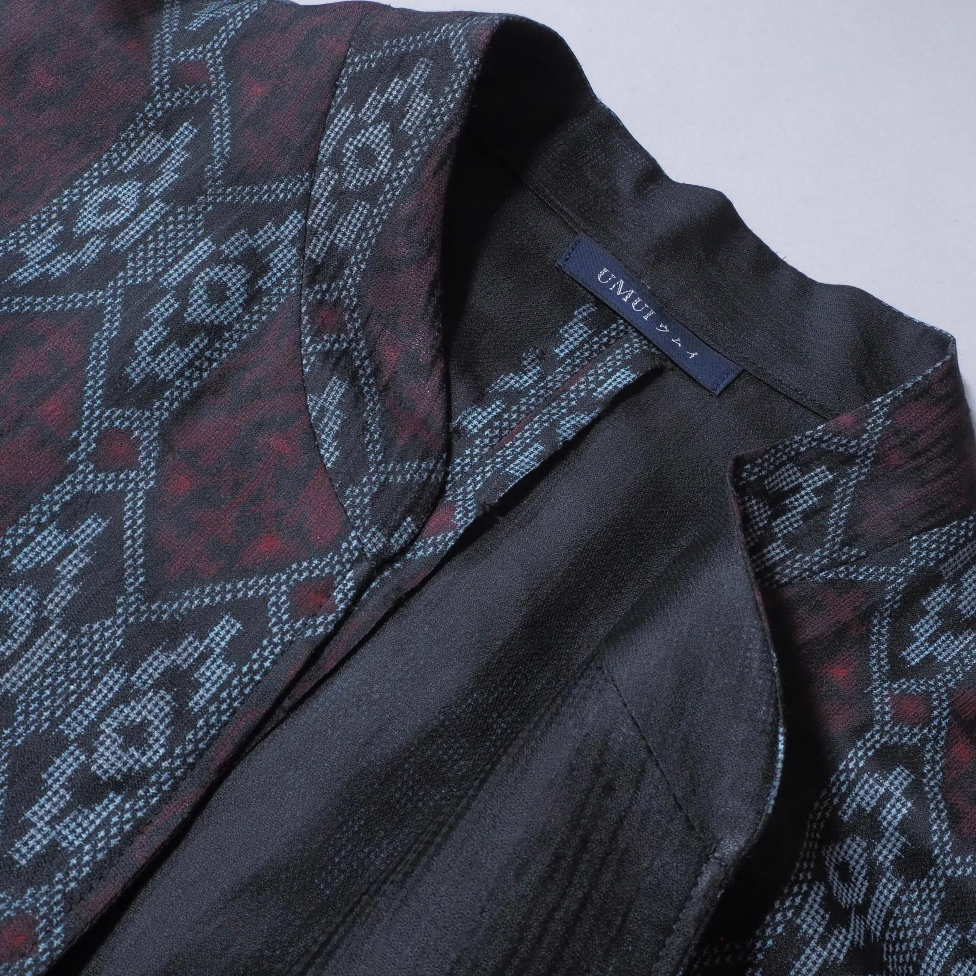 creema価格★着物リメイク TanLan クロップドジャケット シースルーブラック 亀甲